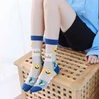 Summer Hot Sale Fruit Thin Transparent Lace Sock Korean Style Fashion Jacquard Glass Silk Short Ankle Socks Women